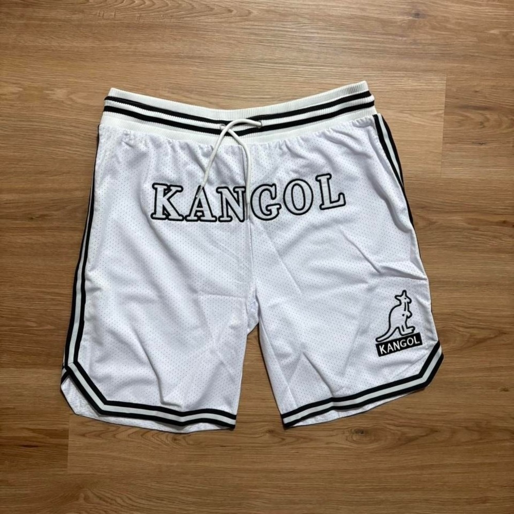 Kangol Mesh Shorts – White/Black – Size XL (New With Tags)